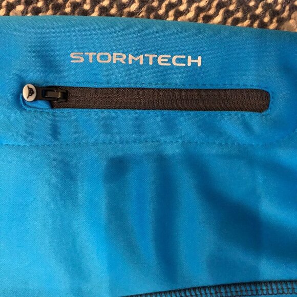 Stormtech Casual Full Zip Hi Collar Fleece Lined Jacket Turquoise + Black Sz L - Picture 6 of 9